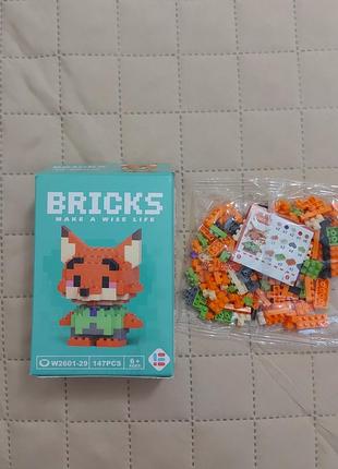 Детский конструктор лис ник уайлд зверополис, новый 5