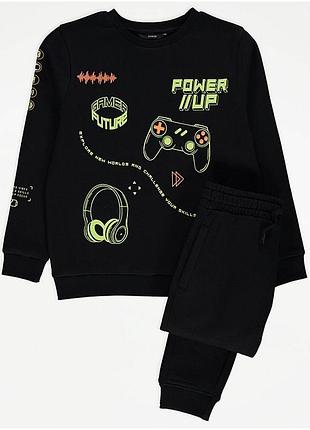 Тёплый костюм george на флисе на мальчика 5-6-7 и 8-9-10 лет 110-116-122-128-135-140 см джордж свитшот штаны