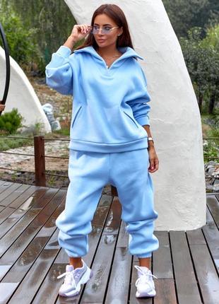 Утепленный костюм с v - образным воротником 11862-2