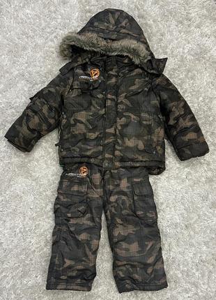 Зимовий костюм хлопчачий (комбінезон + куртка)