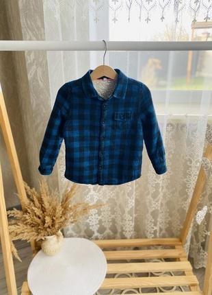 Стильна утеплена сорочка на 3-4 роки
