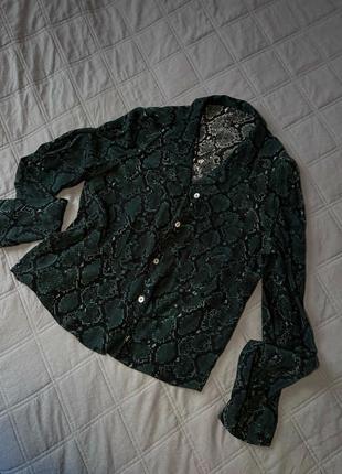 Рубашка сорочка зара zara змія принт