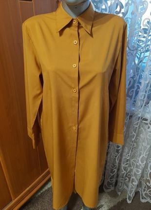 Блуза рубашка   наспині вставка з плісе