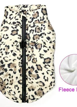 Жилет для собаки собак леопардовый куртка собачья курточка жилетка пуховая теплая зимний жилет