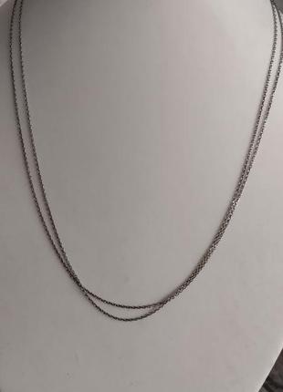Серебряное колье 925 проба двухслойное
