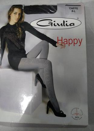 Колготи капронові шоколадний колір з візерунком