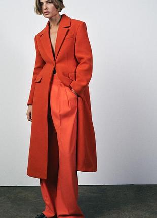 Пальто жіноче червоне вовняне zara new