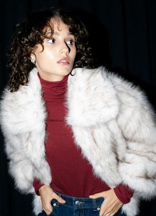 Екошуба шуба reserved біла белая молочна молочная zara зі штучного хутра искусственная