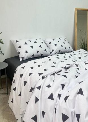 Постельное белье треугольник графит из бязи