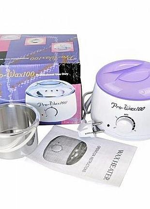 Воскоплав с терморегулятором pro-wax 100 для воска в банке, в гранулах, таблетках 400 мл.w+