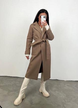 Пальто з утепленням кашемір зима графіт чорний мокко молочний