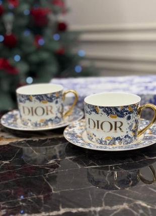 Набір чашка тарілка блакитний