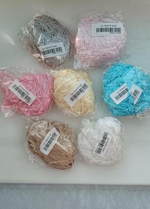 Бумажная рафия, бумажный томный наполнитель для подарков.