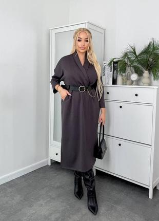Идеальное платье пиджак с поясом в комплекте
