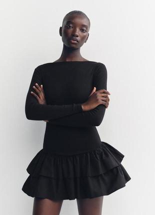 Сукня жіноча чорна з воланами zara new
