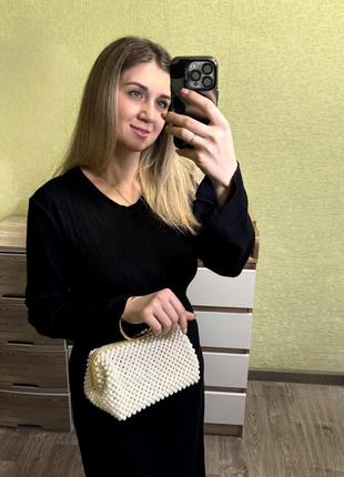 Сумка з намистин на фермуарі