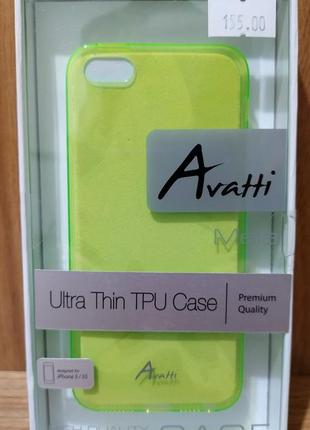 Захисний чохол для iphone 5/5s/se avatti mela green clear