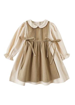 Платье для девочки с воротничком в корейском стиле платье на девочку