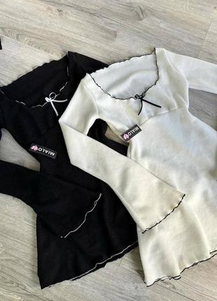 Сукня з турецької ангори: молоко, чорний 🧸