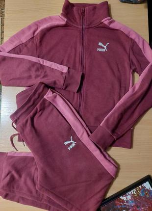 Спортивный костюм puma classics t7 бургунди