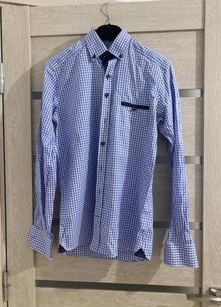 Мужская рубашка в клетку slim fit j. harvest &amp; frost