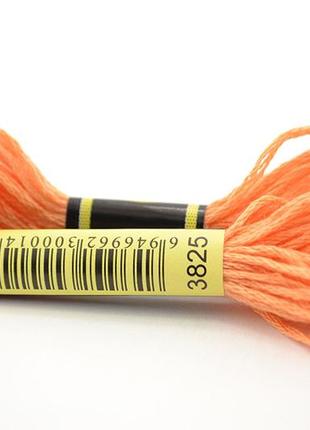 Нитки мулине для вышивки  схс 3825 манго-апельсиновый