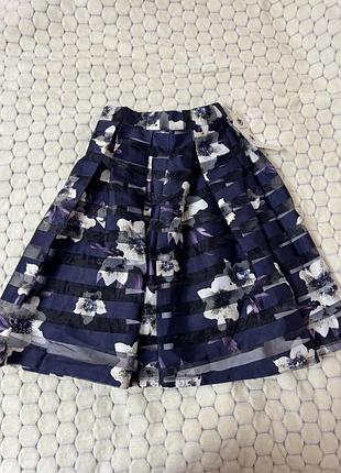 Юбка миди, в цветочный принт