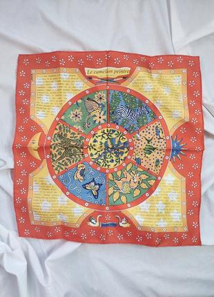 Вінтажна шовкова хустка hermes le caméléon peintre par christine henry