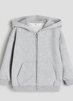 Детский худи на молнии серый нм 116см