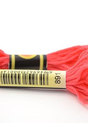 Нитки мулине для вышивки схс-891 алый / 8 м