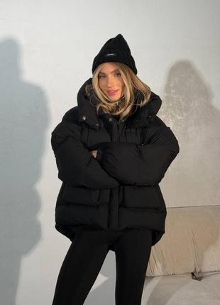 Зимовий укорочений пуховик3 фото