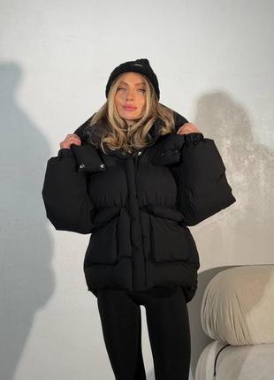 Зимовий укорочений пуховик2 фото