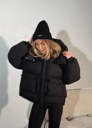 Зимовий укорочений пуховик5 фото