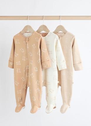 Next хлопковые комбинезоны человечки для малышей 😍