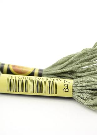 Нитки мулине для вышивки схс-647 платиново-серый светлый / 8 м