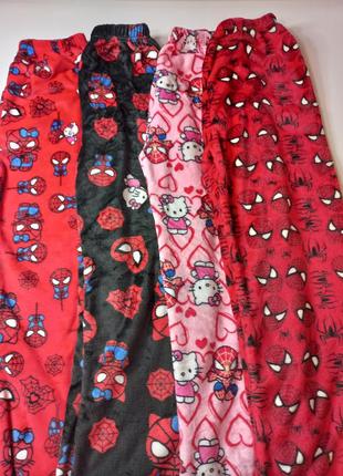 Супер трендовые пижамные плюшев флисовые теплые и брюки hello kitty spider-man