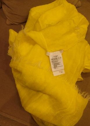 Шарф палантин cos из шерсти и льна желтый