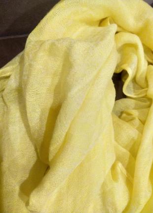 Шарф палантин cos из шерсти и льна желтый