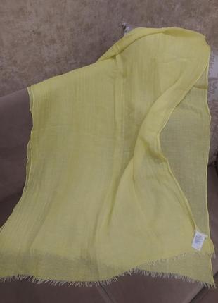 Шарф палантин cos из шерсти и льна желтый