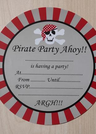Приглашение на пиратскую вечеринку pirate party ahoy!!