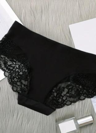 Набор из 3-х сетевых трусиков xl 50-52 черные трусики
