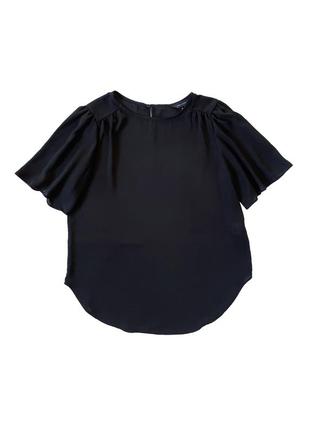 Черная шифоновая блузка new look, l