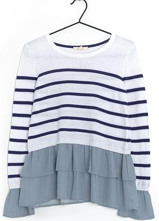 Джемпер в полоску с рюшами