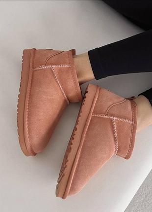 Уггі міні ugg ultra mini pink suede угги мини