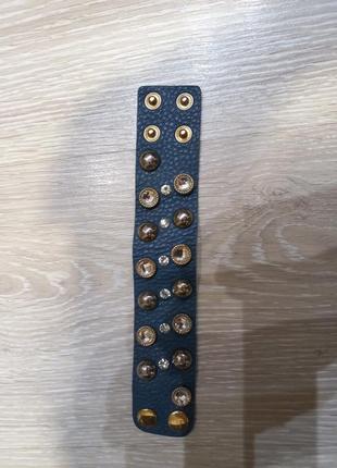 Браслет кожа с камнями