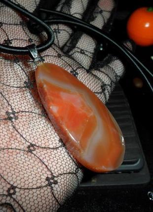 Кулон (подвес) кружевной сердечник, натуральный камень, индия