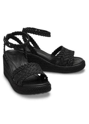 Босоніжки крокс crocs brooklyn woven ankle strap wedge, 37, 39, 40