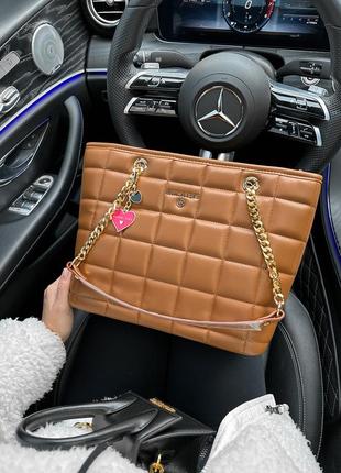 Вместительная сумка michael kors с длинными ручками цепочки, сумка шоппер для девушек, женщин