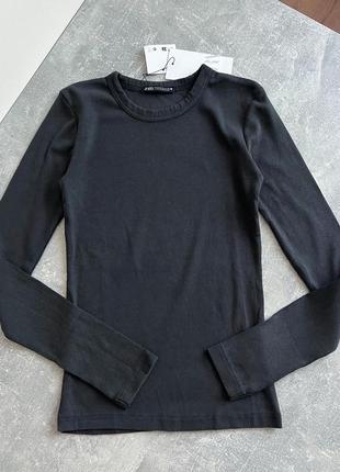 Лонг zara лонгслив от zara кофта в рубчик