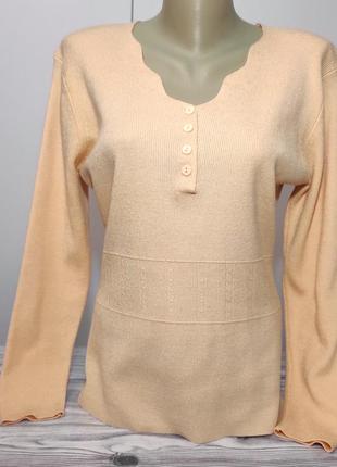 Ножка кофта женская персикового цвета р.46-48 с v образным вырезом